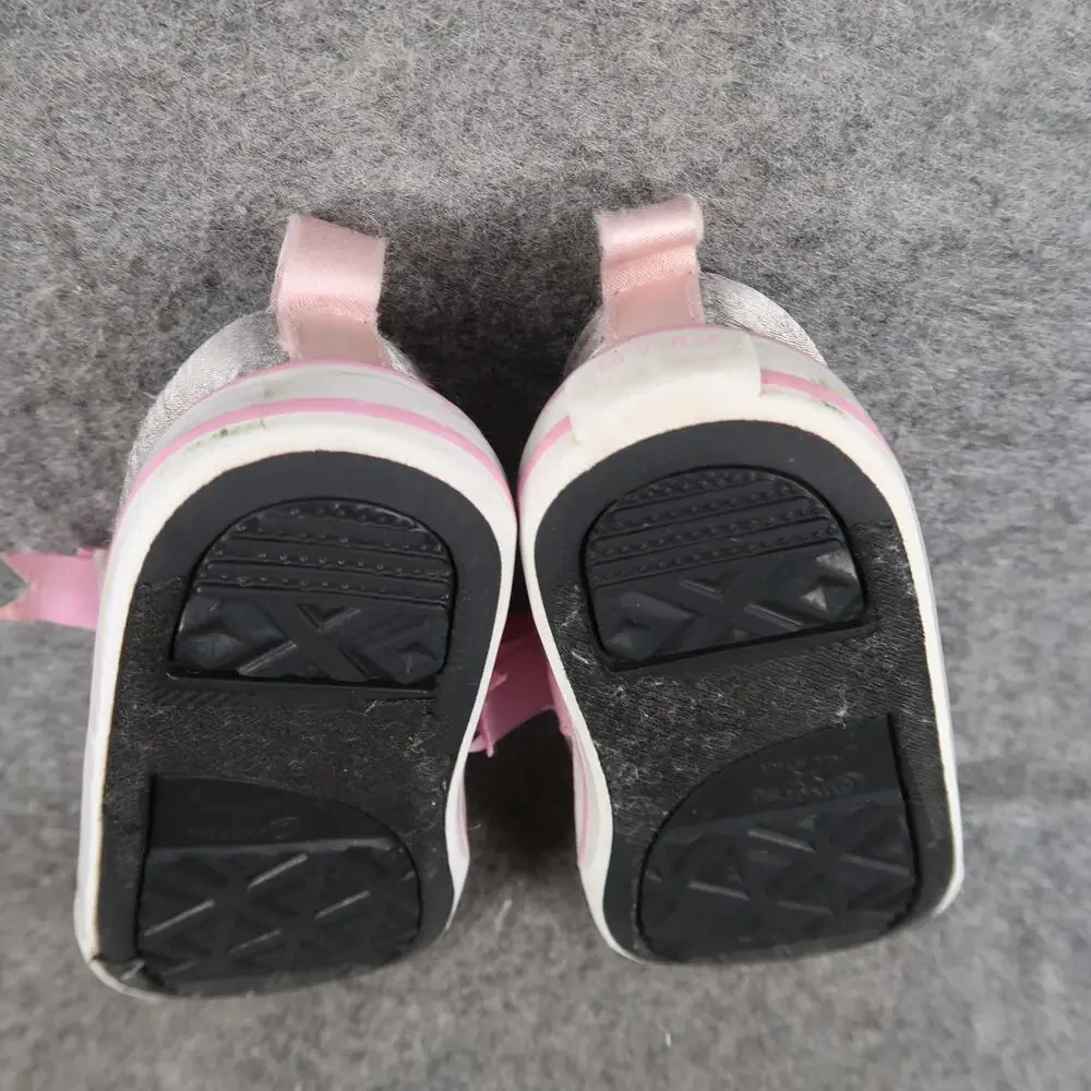 Converse Shoes Infant 7 Sneakers Pink Bow Hook N Loop Strap Baby Girl Casual